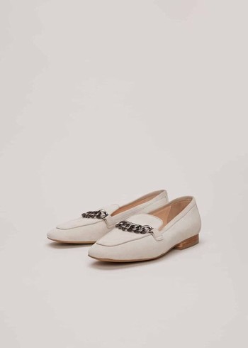 Phase Eight Grey Chain Detail Flats Light Grey Australia | IJ3490725